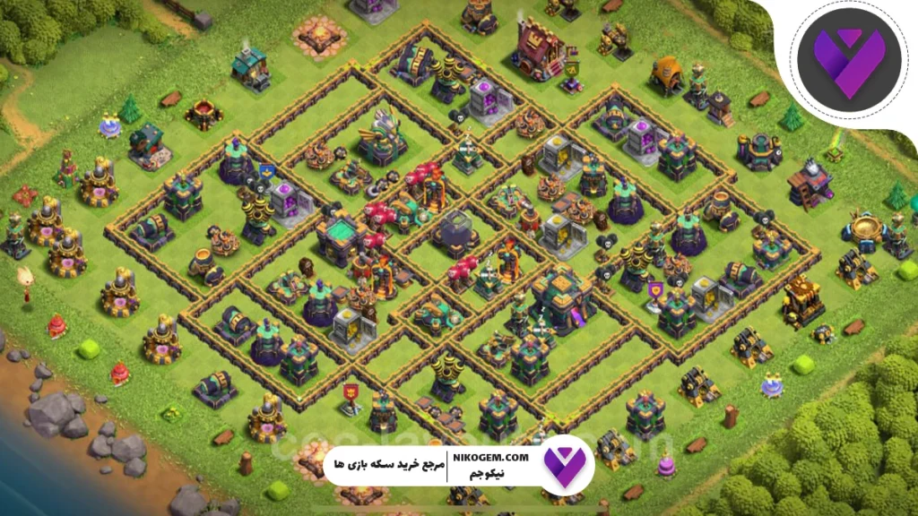 بهترین چیدمان دفاعی برای کلن وار کلش 2025 + معرفی مپ وار برای تان هال 10 به بالا