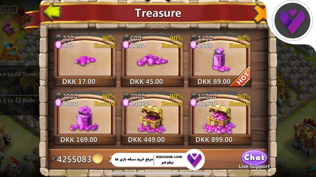 نحوه خرید جم کستل کلش: خرید جم ارزان از نیکوجم