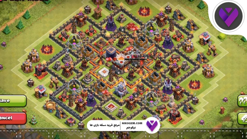 بهترین چیدمان دفاعی برای کلن وار کلش 2025 + معرفی مپ وار برای تاون هال 10 به بالا