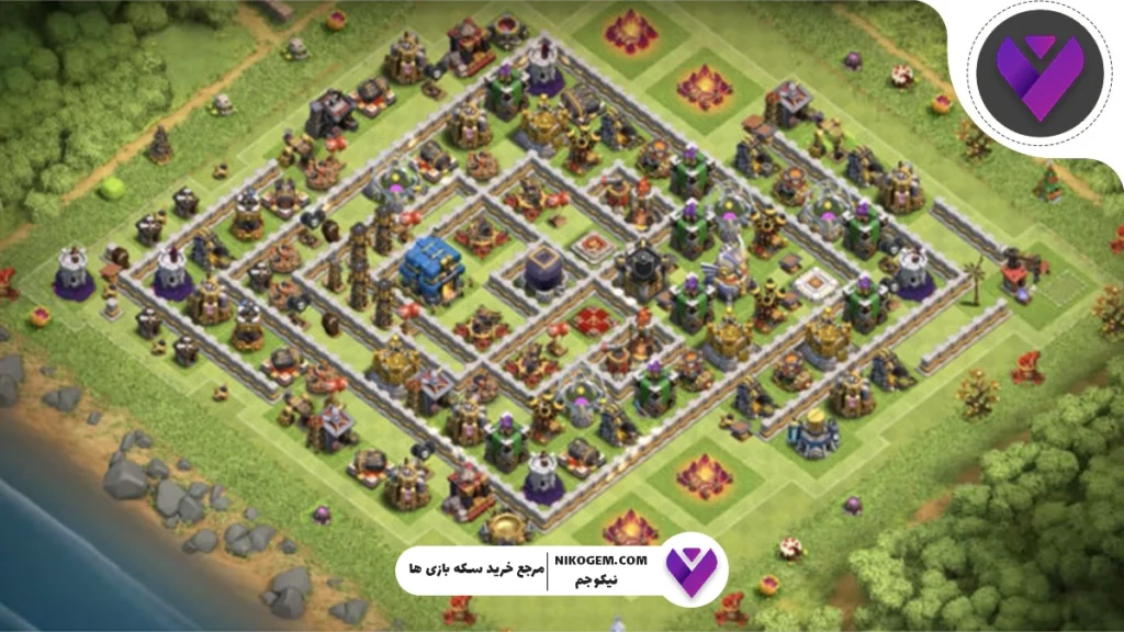 بهترین چیدمان دفاعی برای کلن وار کلش 2025 + معرفی مپ وار برای تاون هال 10 به بالا