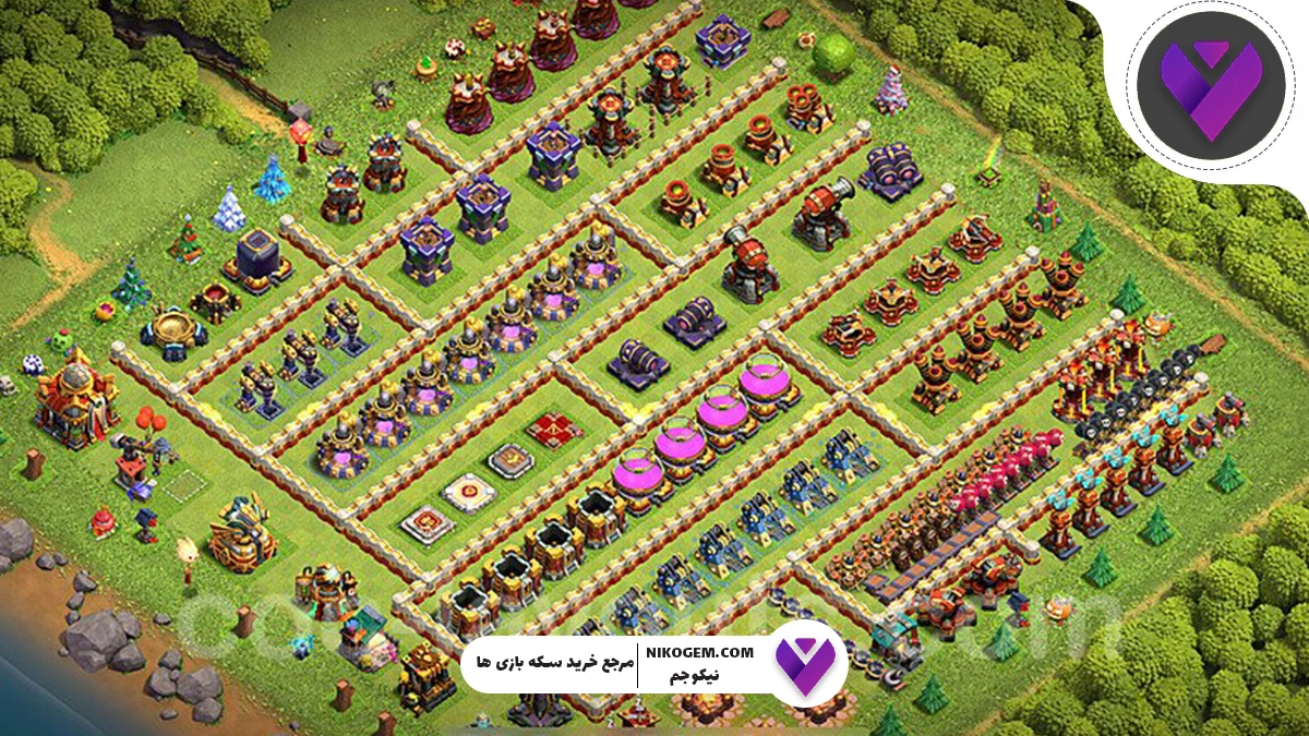 بهترین چیدمان دفاعی برای کلن وار کلش 2025 + معرفی مپ وار برای تاون هال 10 به بالا